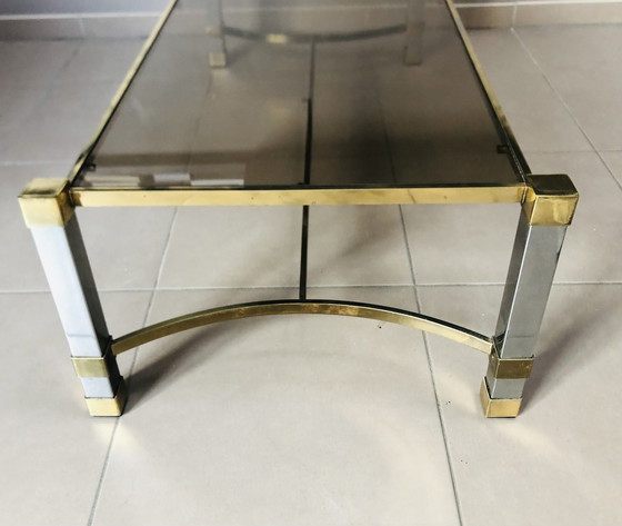 Image 1 of Table De Salon Hollywood Regency Vintage Chromée 