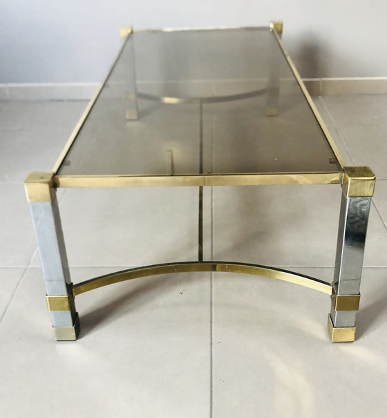 Image 1 of Table De Salon Hollywood Regency Vintage Chromée 