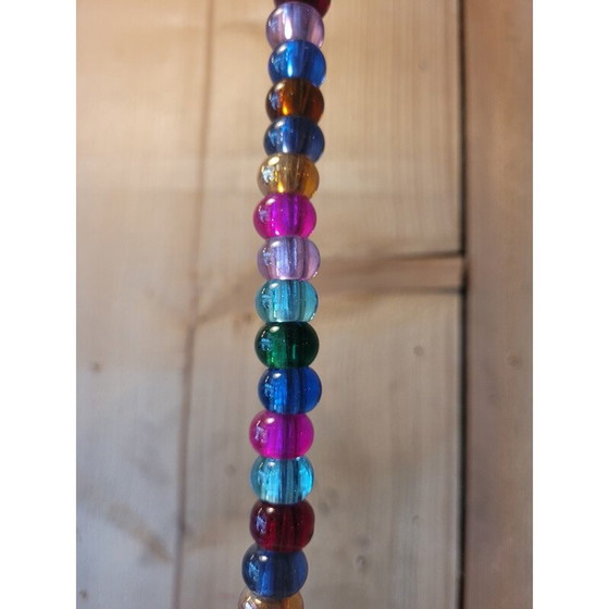 Image 1 of Lampe suspendue vintage "Froufrou" en opaline et perles de verre