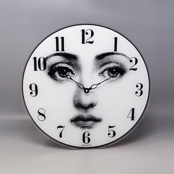 Image 1 of Horloge murale en verre 1990S By Fornasetti. Fabriquée en Italie