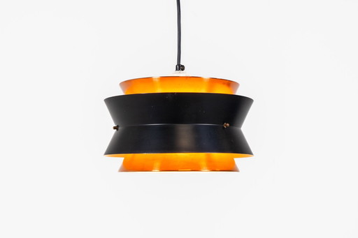 Lampe pendante en cuivre Vitrika (Danemark, années 1960).