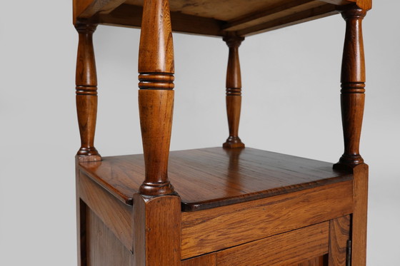 Image 1 of Table de chevet Art Déco avec plateau en pierre bleue, 1920S