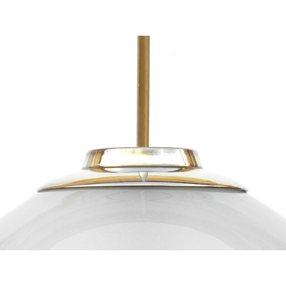 Image 1 of Paire de lampes suspendues Ls2 en verre au lait et laiton par Azucena Luigi pour Caccia Dominioni, Italie 1952