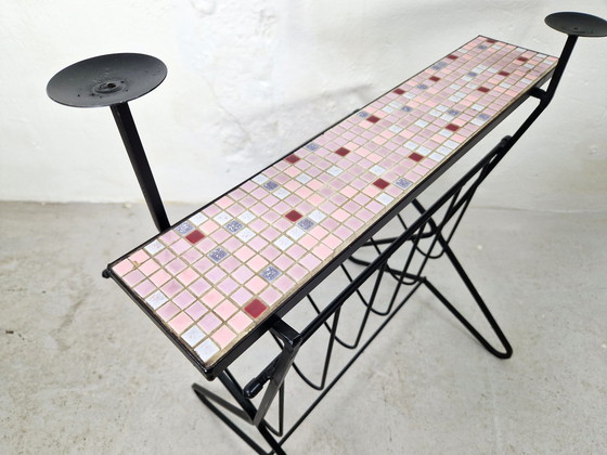 Image 1 of Table d'appoint vintage avec lutrin et chandeliers