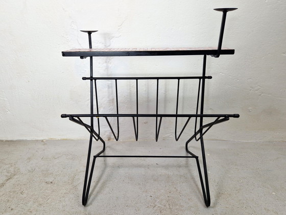 Image 1 of Table d'appoint vintage avec lutrin et chandeliers