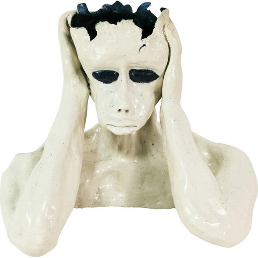 Sculpture vintage en céramique cuite, Angleterre 1990