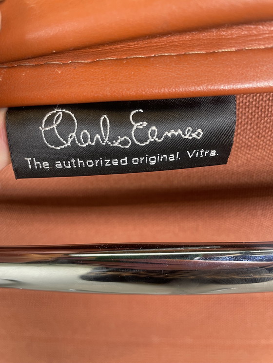 Image 1 of 2X Vitra Eames Ea 108 Chair Cuir Cognac