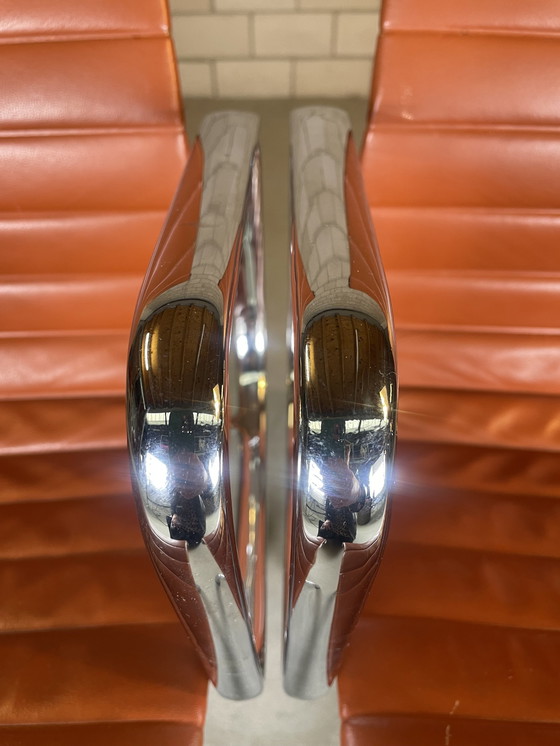 Image 1 of 2X Vitra Eames Ea 108 Chair Cuir Cognac
