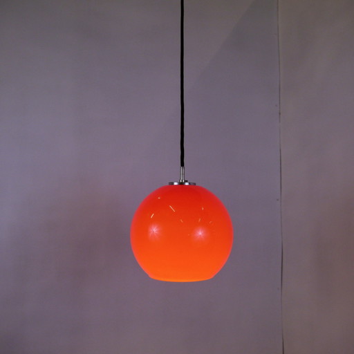 Lampe pendante rétro en verre rouge