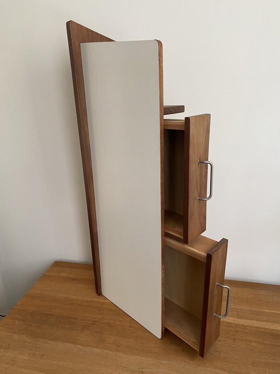 Image 1 of Mid Century Vanity Wall Cabinet Flottant Avec Miroir