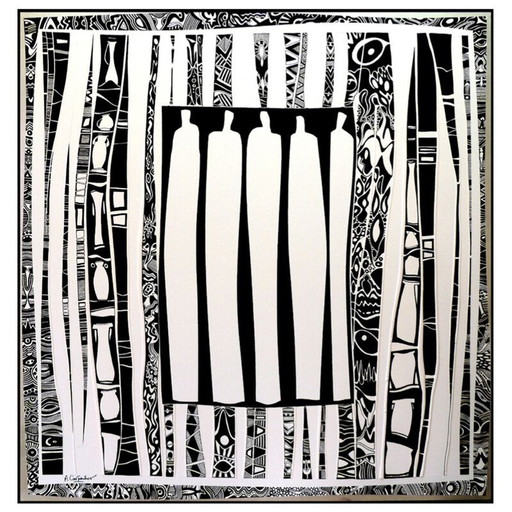 Peinture ancienne "Les Géants" par Alain Carpentier