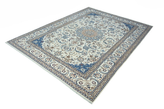 Image 1 of Tapis persan noué à la main Naïn 9 La avec soie - 341 X 256 cm