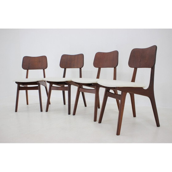 Image 1 of Ensemble de 4 chaises de salle à manger vintage en teck modèle 74 par Ib Kofod-Larsen, Danemark années 1960