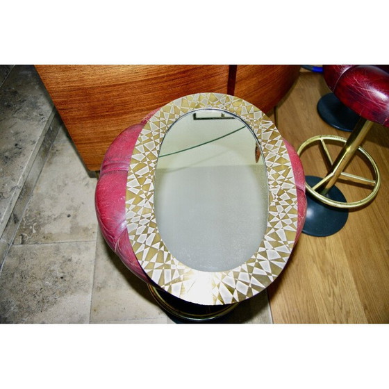 Image 1 of Miroir vintage en laiton par Thomas Pysse Dk, Danemark 1950