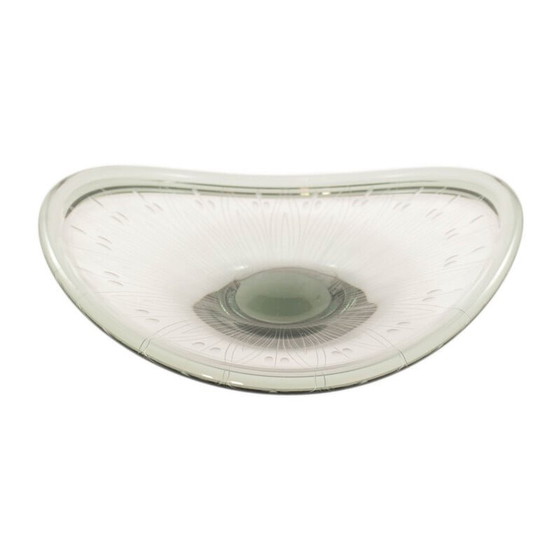 Image 1 of Plat vintage en verre fumé Selandia par Per Lütken, 1950
