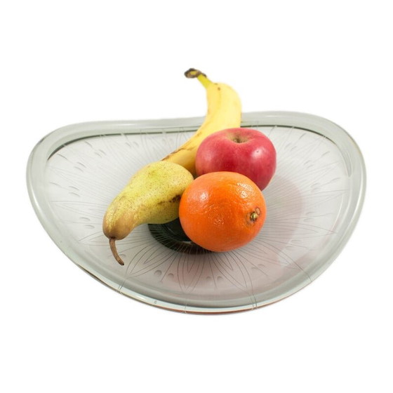 Image 1 of Plat vintage en verre fumé Selandia par Per Lütken, 1950