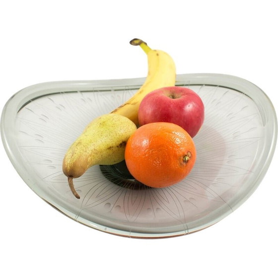 Image 1 of Plat vintage en verre fumé Selandia par Per Lütken, 1950