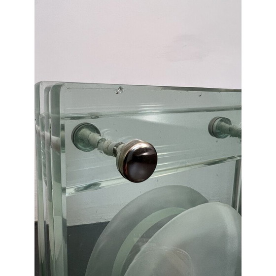 Image 1 of Lampe de table vintage en verre épais, Italie 1970