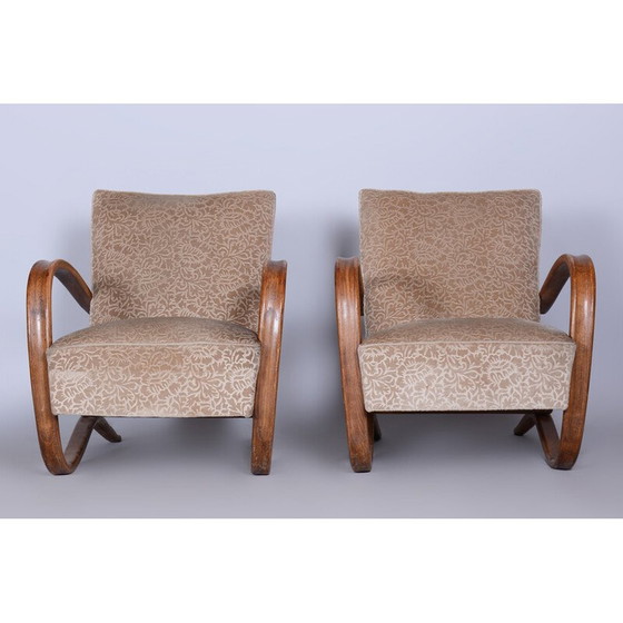 Image 1 of Paire de fauteuils H-269 beige vintage par Jindrich Halabala pour Up Zavody, Tchécoslovaquie, années 1930