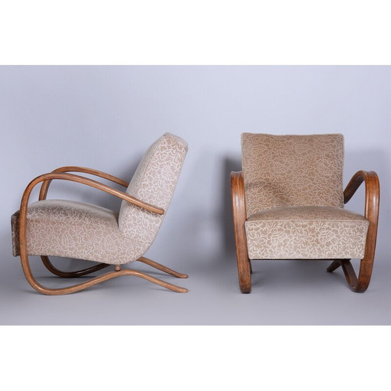 Image 1 of Paire de fauteuils H-269 beige vintage par Jindrich Halabala pour Up Zavody, Tchécoslovaquie, années 1930