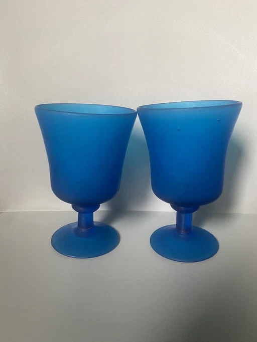 2 Verres En Pâte De Verre 