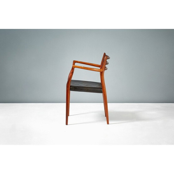 Image 1 of Fauteuil noir modèle 62 pour J.L. Moller en bois de rose 1960