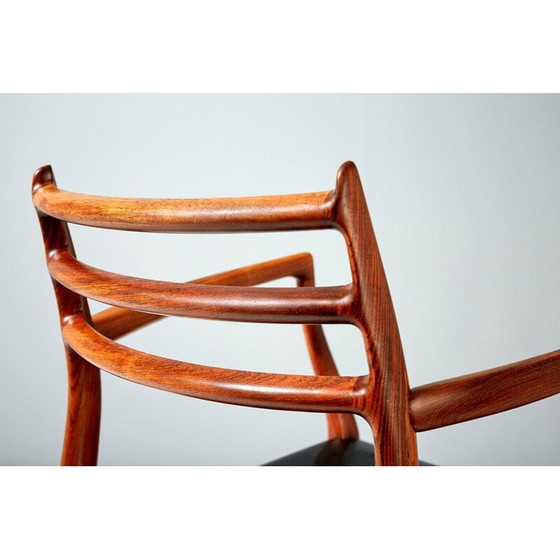 Image 1 of Fauteuil noir modèle 62 pour J.L. Moller en bois de rose 1960