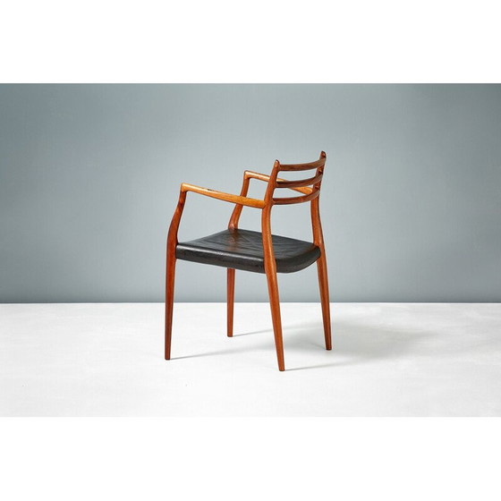 Image 1 of Fauteuil noir modèle 62 pour J.L. Moller en bois de rose 1960