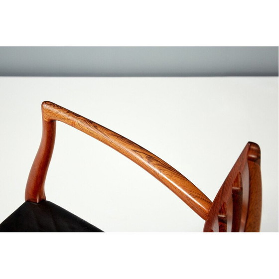 Image 1 of Fauteuil noir modèle 62 pour J.L. Moller en bois de rose 1960