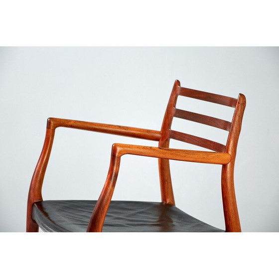 Image 1 of Fauteuil noir modèle 62 pour J.L. Moller en bois de rose 1960