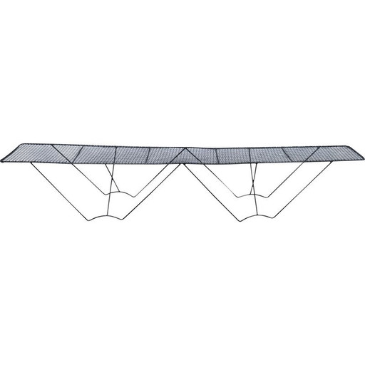 Banc vintage en treillis métallique, Italie 1950