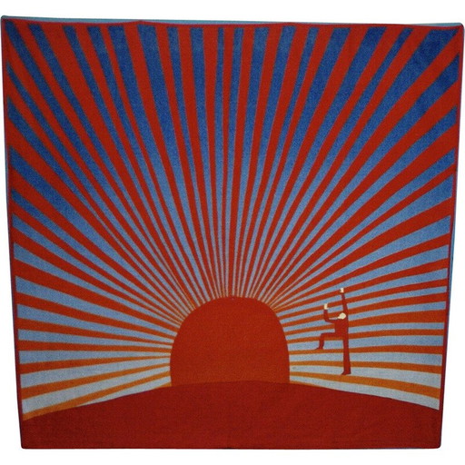 Foulard en soie "jour du soleil" de Jean Michel Folon pour Charles Steiner, 1979