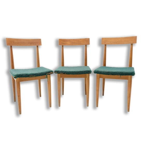 Image 1 of Ensemble de 3 chaises vintage en bois de hêtre par Jitona, Tchécoslovaquie 1970