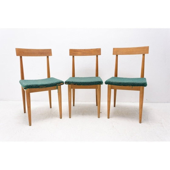 Image 1 of Ensemble de 3 chaises vintage en bois de hêtre par Jitona, Tchécoslovaquie 1970