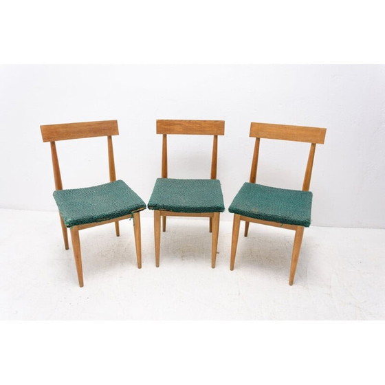 Image 1 of Ensemble de 3 chaises vintage en bois de hêtre par Jitona, Tchécoslovaquie 1970