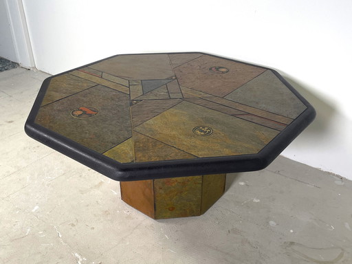 Paul Kingma Table basse brutaliste octogonale