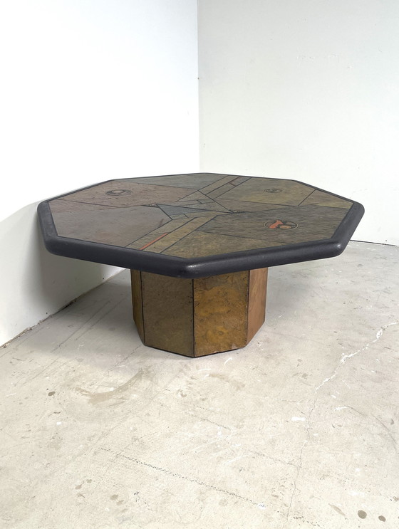 Image 1 of Paul Kingma Table basse brutaliste octogonale