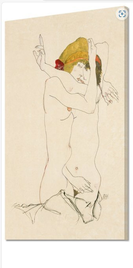 Image 1 of Egon Schiele ----Deux femmes enlacées Xl