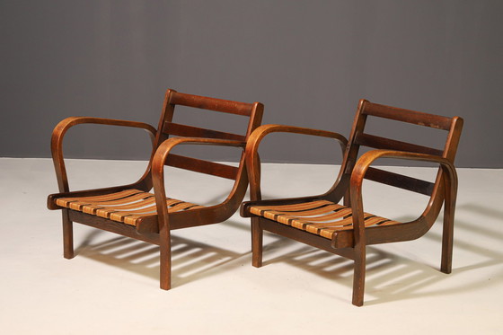 Image 1 of Paire de fauteuils par Karel Kozelka & Antonín Kropáček | Interier Praha, 1940S
