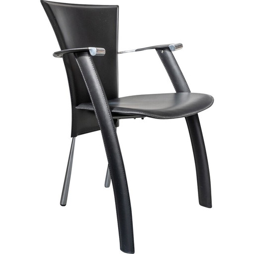 Fauteuil en cuir vintage Stine Line 1990