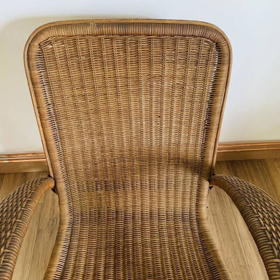 Image 1 of Fauteuil vintage en rotin et osier