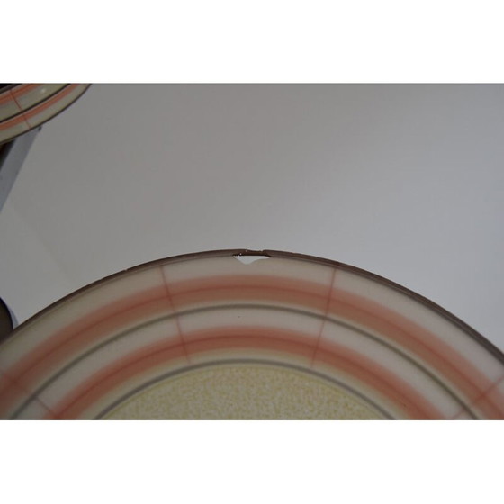 Image 1 of Lustre vintage en verre et chrome, tchèque 1950