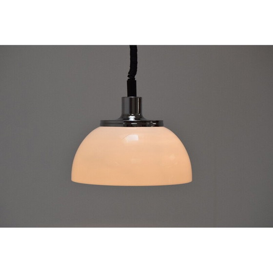 Image 1 of Lampe suspendue vintage en plastique et chrome par Harvey Guzzini pour Meblo, Italie 1970