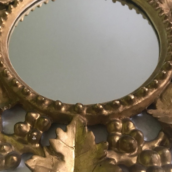 Image 1 of Miroir Vénitien Baroque • Bois Sculpté • Feuille D’Or • Italie • Xviiie