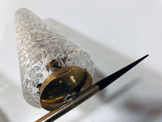 Image 1 of Applique Double Vintage • Laiton, Acier & Verre • 1950