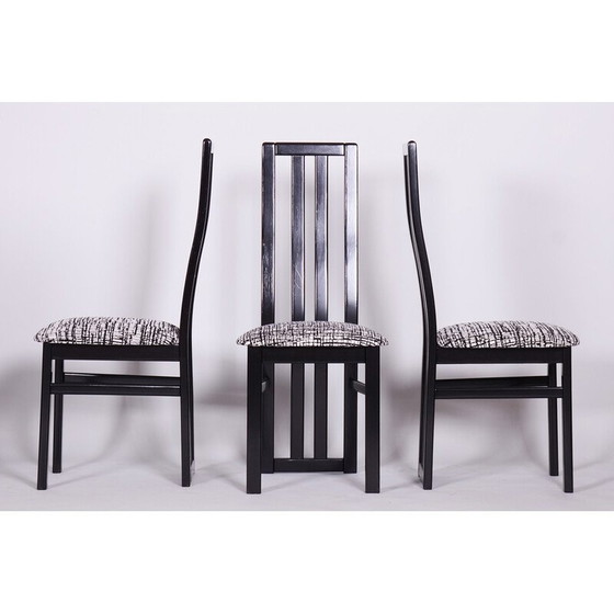 Image 1 of Ensemble de 6 chaises vintage en hêtre massif et tissu par Thon, Tchécoslovaquie 1970