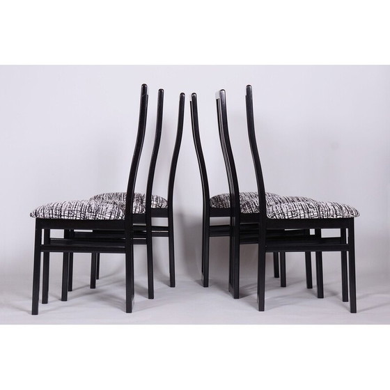 Image 1 of Ensemble de 6 chaises vintage en hêtre massif et tissu par Thon, Tchécoslovaquie 1970
