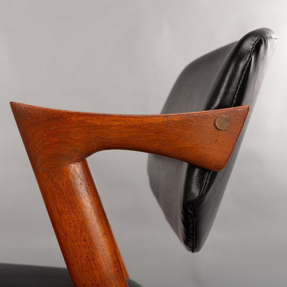 Image 1 of Chaise Z en teck rembourrée par Kai Kristiansen pour Slagelse Mobelvaerk, 1960S, lot de 4