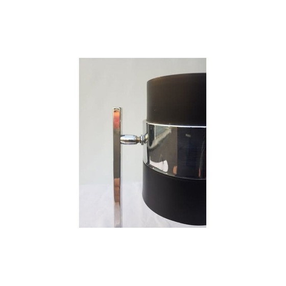 Image 1 of Lampe de table vintage en bois de rose et métal chromé, 1970