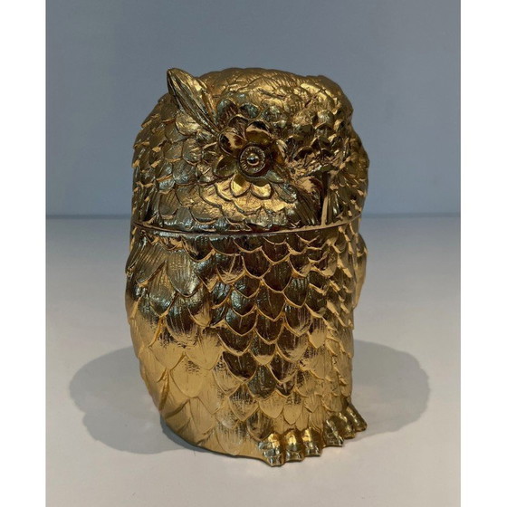 Image 1 of Seau à glace vintage avec hibou doré, 1970